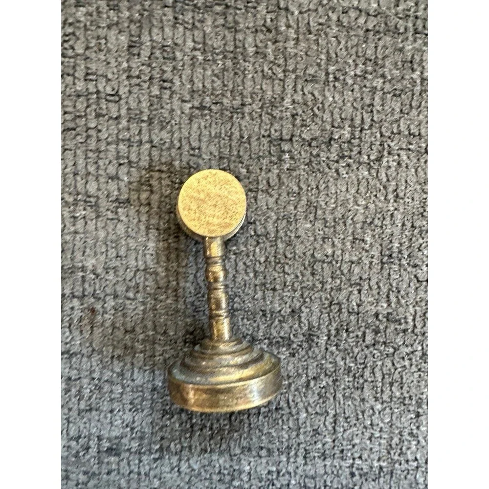 Vintage Dollhouse Accessory Rustic Brass Mini Clock Aged Patina Tarnished Charm